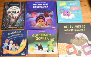 Übersicht verschiedener Kinderbücher zum Thema Einschlafen